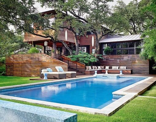 This Tarrytown home boasts clean lines and natural wood. Inspiration: Casey Dunn Photography and Webber + Studio, Architects.