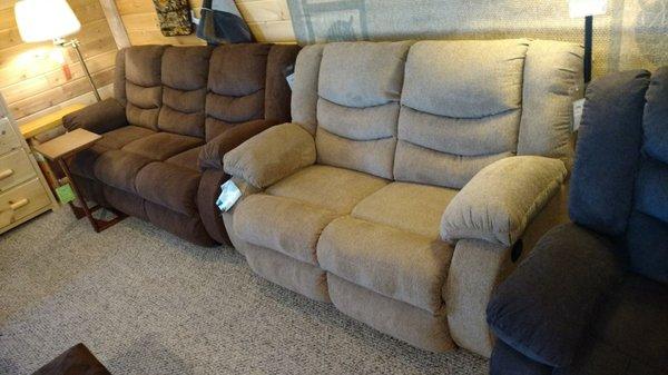 Any color also grey. Wall huggers. Couch $599.99 and Loveseat 549.99