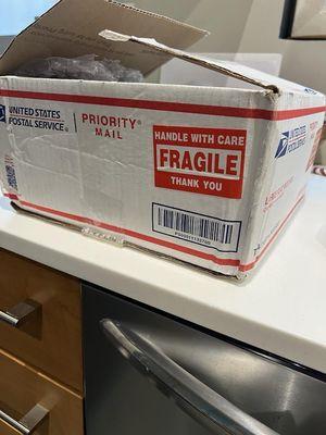 Box was clearly marked fragile.