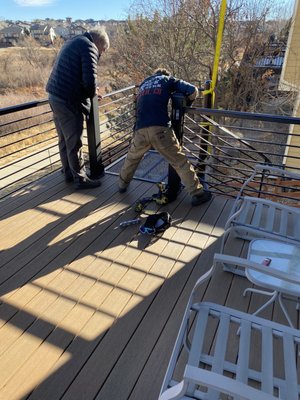 Attaching spiral staircase