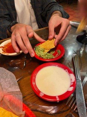 Queso Dip and Guacamole Dip