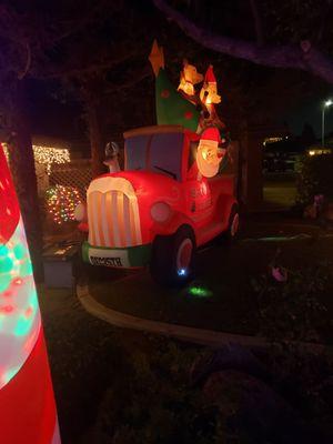 11ft Delivery truck with Santa and friends inflatable