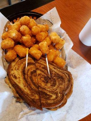 Patty melt with tots