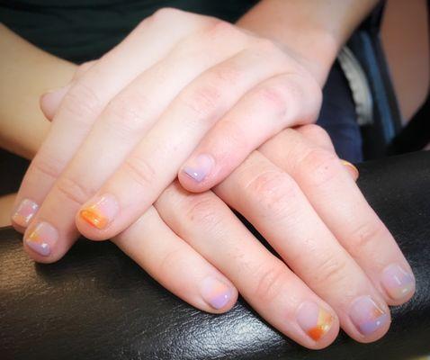 Freehand design by Tammy in four colors Gel Manicure