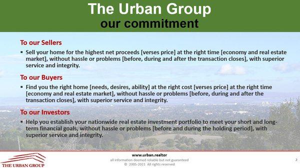 our commitment to our Sellers  and Buyers