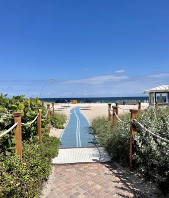 View from the patio gate onto the beach