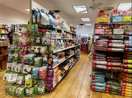 The Village Paw has a large selection of healthy and high quality pet food and also a large selection of pet supplies.