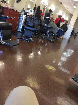 Barber chairs.