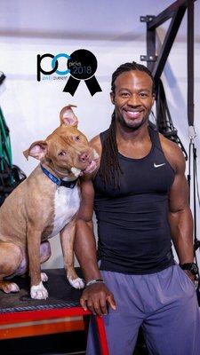 Owner Osayi Osunde and his pup