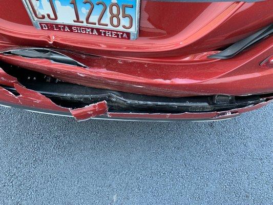 More damage to the bumper.