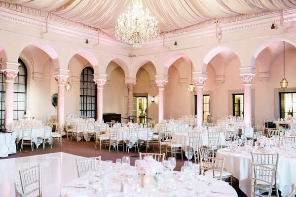 Blush Pink is always a Brides Favorite! Ambient Lighting service at Caltech.