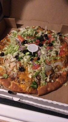 Medium taco pizza