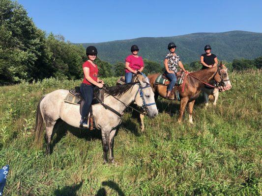 Great trail ride with amazing views- a great break in the saddle for us! Highly recommended.