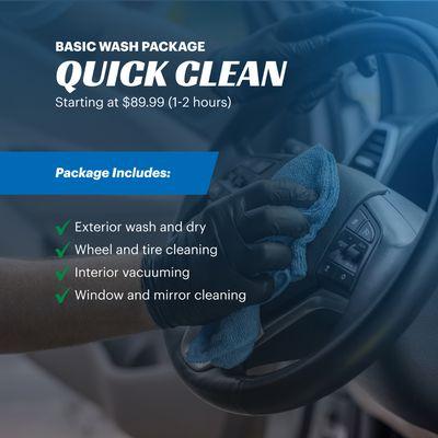 Our Quick Clean package