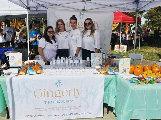 Gingerly Therapy hosting pumpkin decorating for the annual FEAT picnic 10/2022