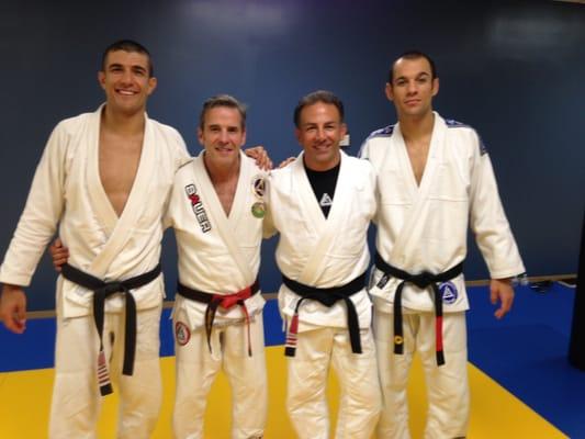 Our school owner, Frank Cucci, and his instructors Pedro Sauer, Rener Gracie and Ryron Gracie