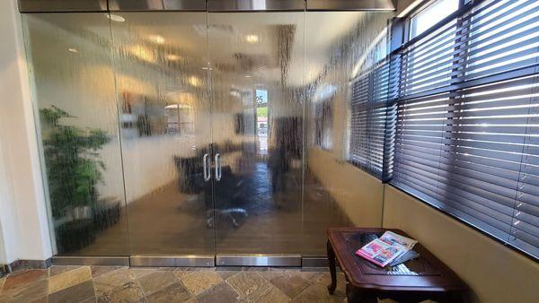 D' Conf room thru glass at John Leach Law Ofc (Leach, Anderson, Song, Kern, & Gruchow) Mon 5-6-24