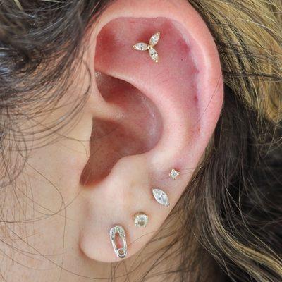 My new flat piercing! She also did my 4th holes. All jewelry is from 13 bats  love them all!!