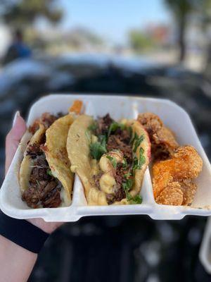 Birria Max &cheese tacos  and chicken