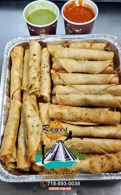 Flautas de pollo y queso!!! Reyes Mexican Deli Inc...