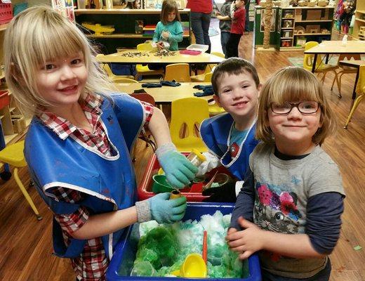 STEM activities on this day include bringing the snow indoors.