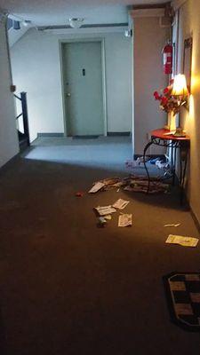 The Jasco managed condominium building I live in has a severely disturbed unit owner that has been deliberately littering the hallway.