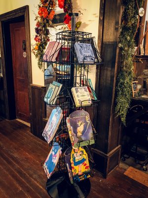 Witchy books above, vintage picture books below