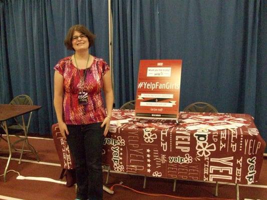 Next to the Yelp Boston table at Boston Festival of Indie Games 2014