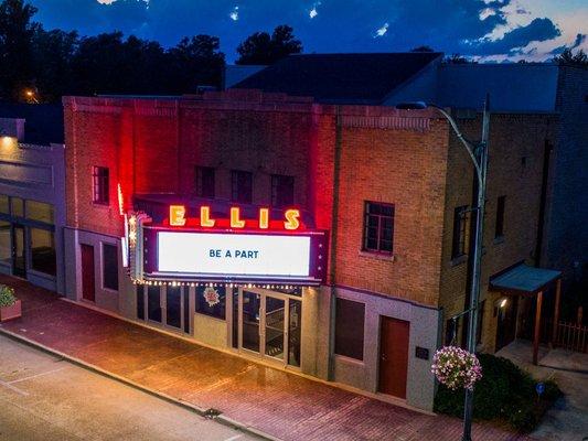 Historic 1930's Ellis Theater exterior