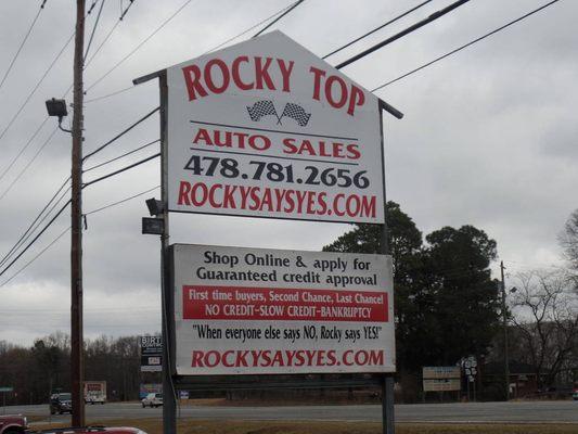 You can't miss the Rocky Top Auto Sales sign when you're driving through Macon!