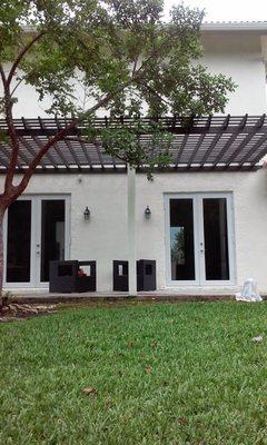 Backyard pergola