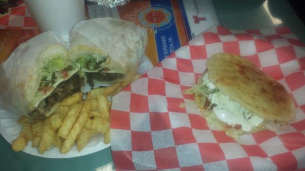 Carne Asada Torta and a Gordita