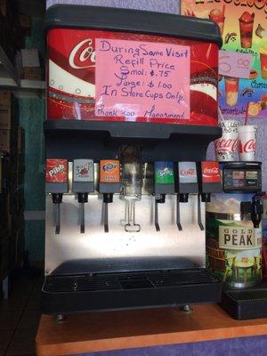 They charge for soda refills!