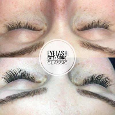 Natural looking classic eyelash extensions