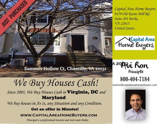 We Recently Purchased Property in Summer-Hollow-Ct,-Chantilly,-VA-20151
  Contact us to sell your house for cash. Call Now: 800-404-7184