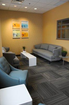 You'll love our warm yet modern waiting room.