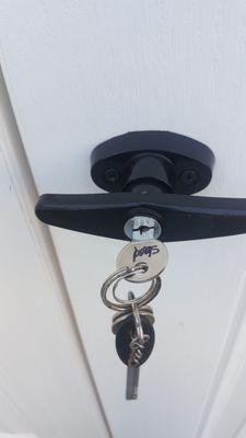 door handle with keys