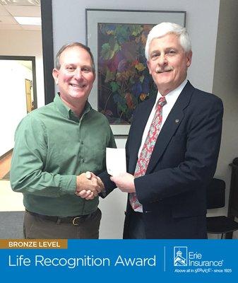 Madia Insurance Agency is a recipient of the Bronze Life Recognition Award for outstanding sales and service with Erie Family Life for 2017.