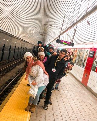 Great group navigating the NYC subway like champs!