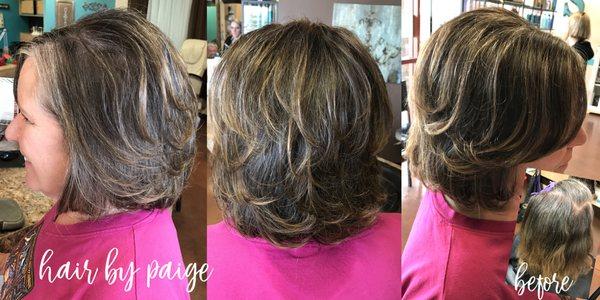 Partial lowlight to blend her natural roots with her colored ends. #gonatural #redkencolor