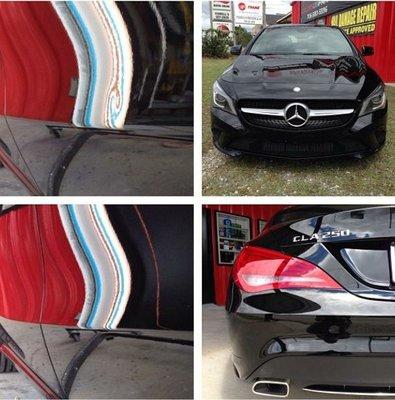 2014 Mercedes CLA 250 - Ding was fixed in 30 minutes by PDR (Paintless Dent Repair)