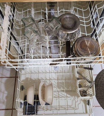 A test-run with my newly repaired dishwasher resulted in pristine dishes!