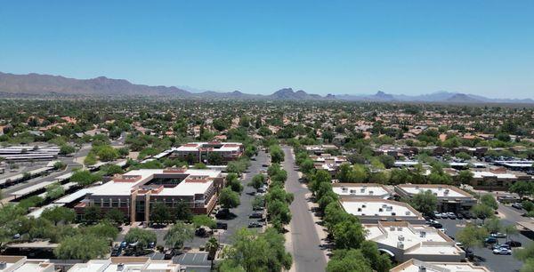 Ariel photo of Doctor Ptak's office in Scottsdale, AZ.