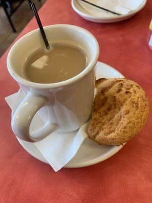 Colombian coffee and pandebono...hot & fresh!!