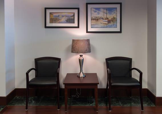 Comfortable seating in the reception area