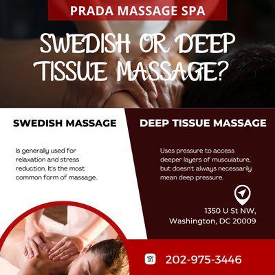 Prada Massage Spa
 1350 U St NW, Washington, DC 20009
 Call us at 202-975-3446