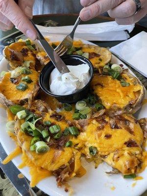 Half eaten potato skins