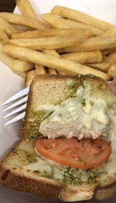 Grilled Caprese Sandwich with Regular fries.