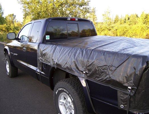 Loadsaver in use on the back of a pickup.