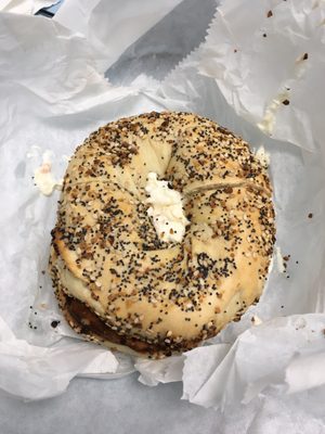 Salmon cream cheese everything bagel